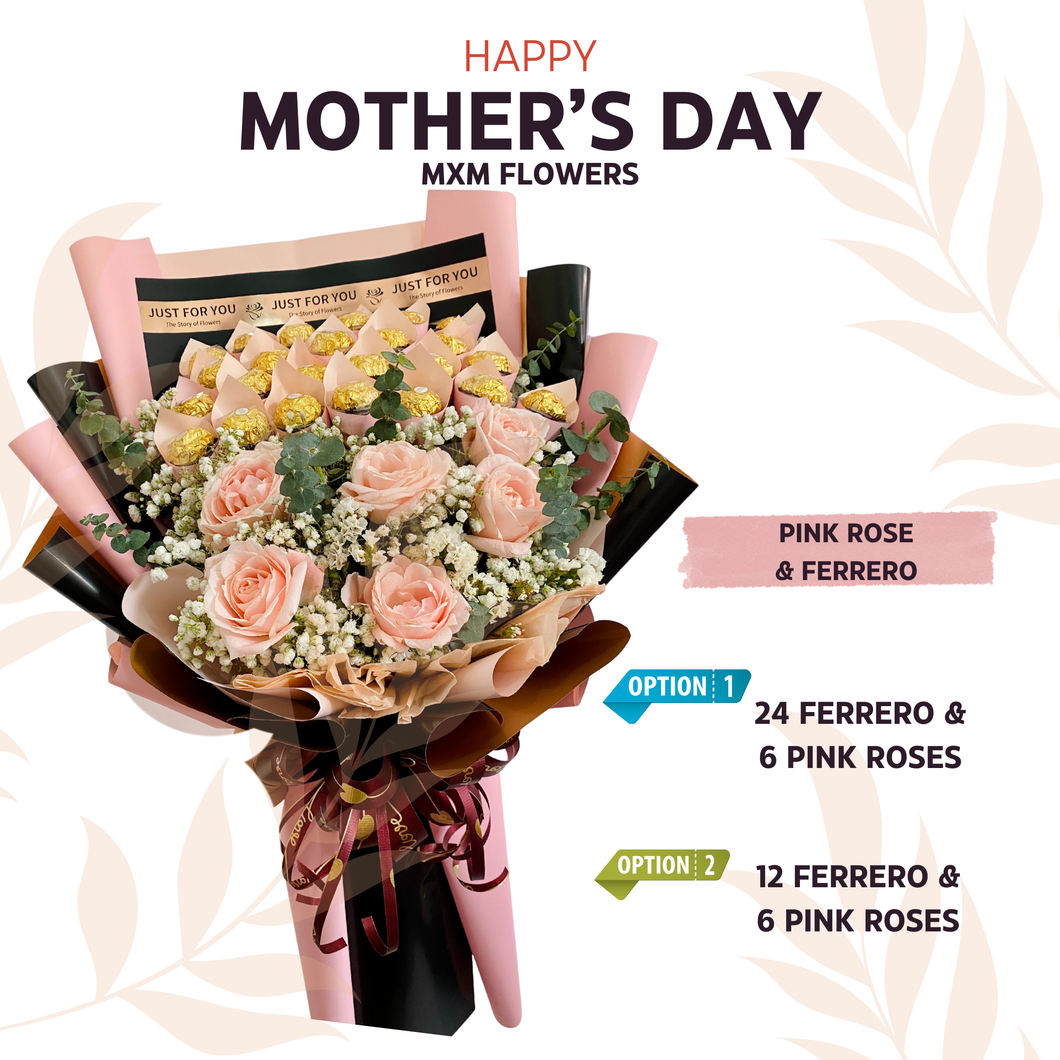 Pink rose & Ferrero chocolate